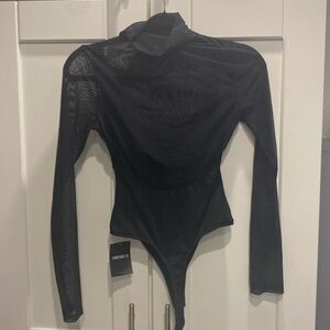 Foamlina sexy transparent mesh patchwork  Bodysuit